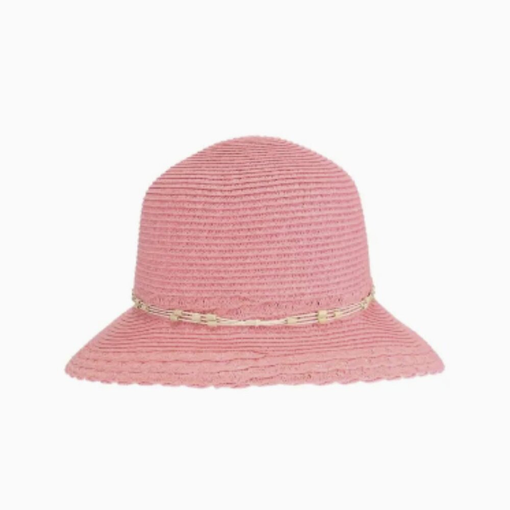 Wooden Bead Trim Cloche C.C Sun Hat or straw bucket hat - Picture 8 of 8